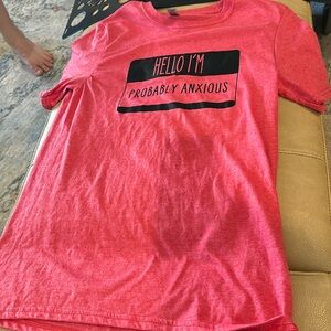 Gildan brand, new handcrafted vinyl T-shirt hello I'm probably anxious
